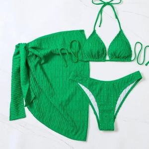 SHEIN 3 Pack Eyelet Embroidery Triangle Bikini